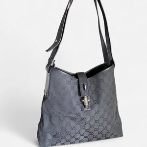 Gucci GG Canvas Piston Lock Shoulder Bag